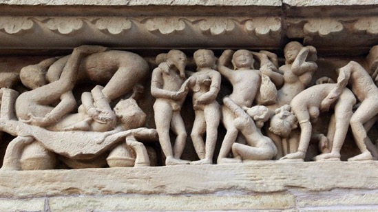 Khajuraho temple erotic sculpture