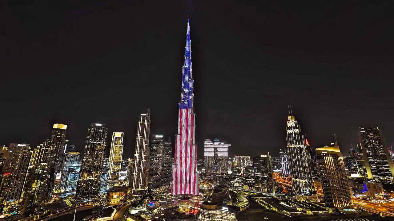 Burj Khalifa in USA colors